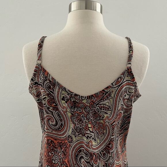 Flax Sleeveless Dress Button Up Top 2 Piece Set Linen Quiet Luxury Paisley Small - Picture 11 of 13